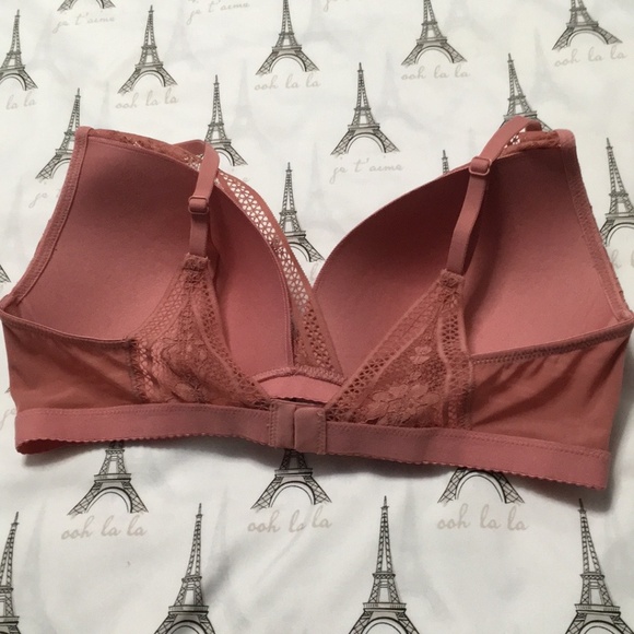 Knix Deep-V Lace Bralette Sz L in Pink Sorbet - Picture 5 of 9